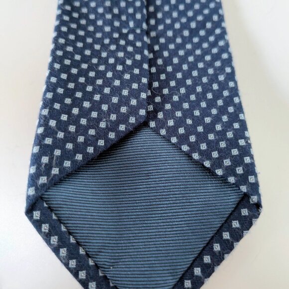 36 FRANK&OAK silk/Vicose checkered blue tie - Picture 3 of 5